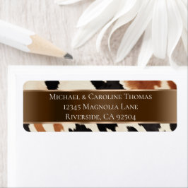Etiqueta Casamento de Cowhide Castanho-Negro
