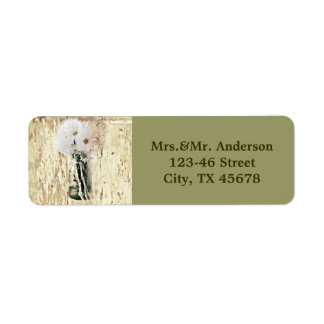 Etiqueta casamento de daisy country de madeira rustic barn