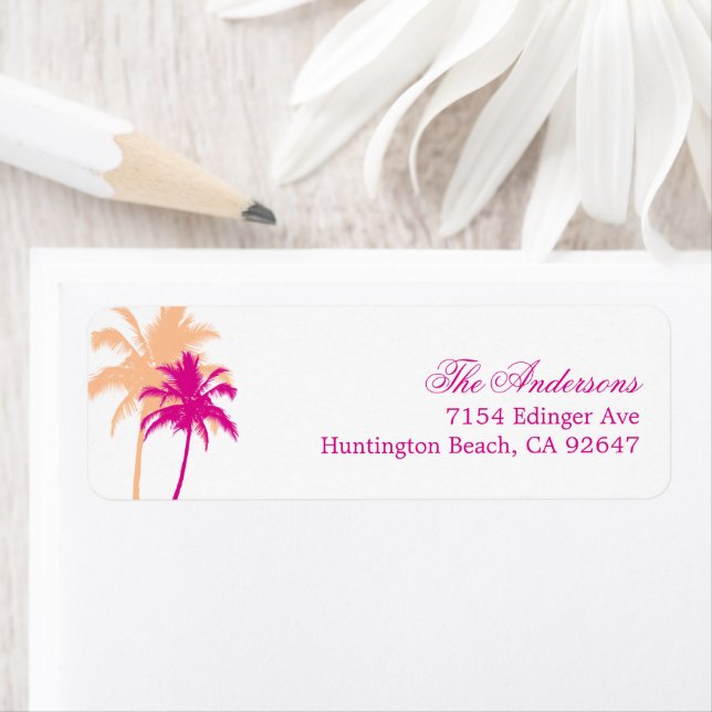 Etiqueta Casamento de Destino de Palm Trees (Insitu)