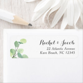 Etiqueta Casamento de Escritos Modernos Eucalyptus Greenery