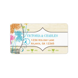 Etiqueta Casamento de Flor Selvagem de Zinnia Mason Jar