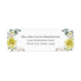 Etiqueta Casamento de Flores Amarelas