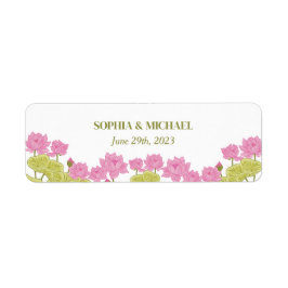 Etiqueta Casamento de Flores de Lily Verde com Indiano