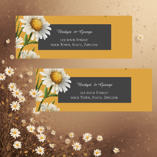 Etiqueta casamento de flores de Margaret Braret com retro W