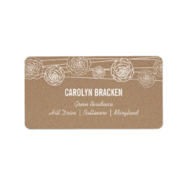 Etiqueta Casamento de Flores de Papel Rustic Kraft Brown