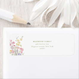 Etiqueta Casamento de Flores Silvestres Boho Elegante