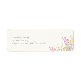 Etiqueta Casamento de Flores Silvestres Botânicas Elegantes