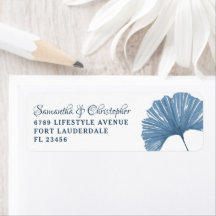 Casamento de folha de Ginkgo azul moderno