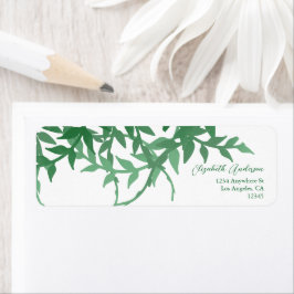 Etiqueta Casamento de Folhas Botânicas Rusticas