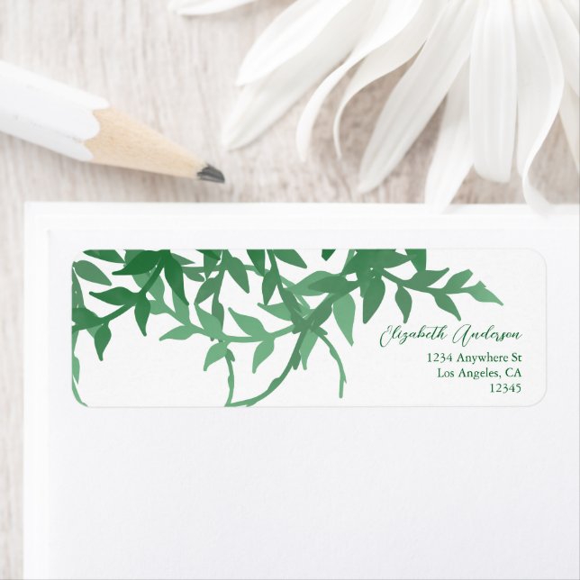 Etiqueta Casamento de Folhas Botânicas Rusticas (Insitu)