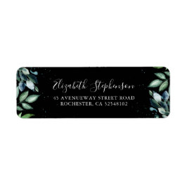 Etiqueta Casamento de Folhas Verdes de Aquarela