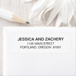 Etiqueta Casamento de Fontes Minimalistas Modernas Pretas e