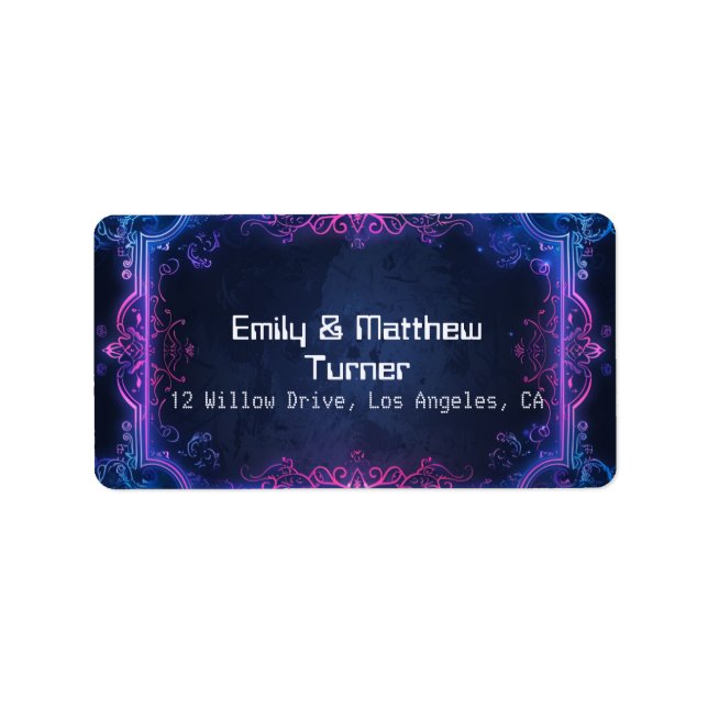 Etiqueta Casamento de Fusão Cyber-Medieval (Frente)