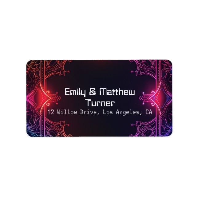 Etiqueta Casamento de Fusão Cyber-Medieval (Frente)