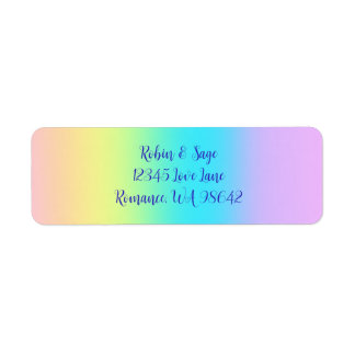 Etiqueta Casamento de Gradiente Grande Pastel Rainbow