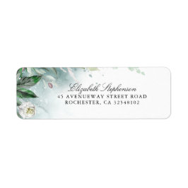 Etiqueta Casamento de Greenerescência e Blossom Branco