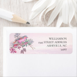 Etiqueta Casamento de Inverno com Aquarela de Pinhas, Pássa