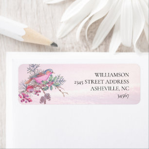 Etiqueta Casamento de Inverno com Aquarela de Pinhas, Pássa