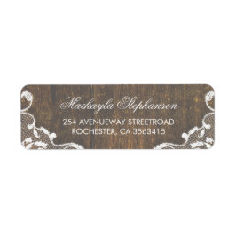 Etiqueta Casamento de Lace Rustic Wood