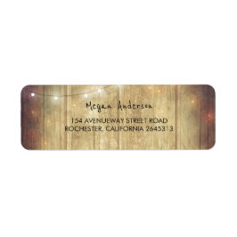 Etiqueta Casamento de Luzes de Corda de Madeira Rustic Barn