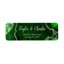 Casamento de Marble de Agata Verde e Prateado