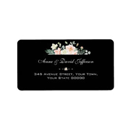 Etiqueta Casamento de Marinhos Dourados com Flores de Água