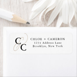 Etiqueta Casamento de Monograma de Ampersand Calliografia E