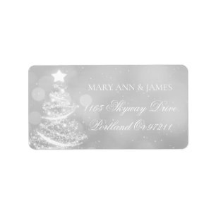 Etiqueta Casamento de Natal Elegante Silver 