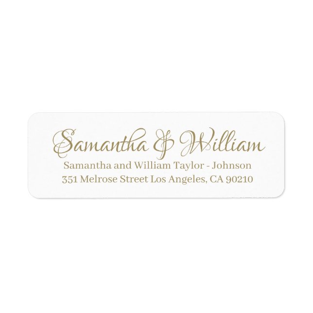 Etiqueta Casamento de nomes de script personalizado branco  (Frente)