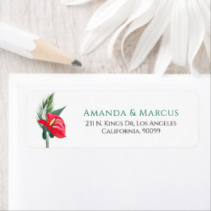 Etiqueta Casamento de Oases Tropicais Flores de Anthurium