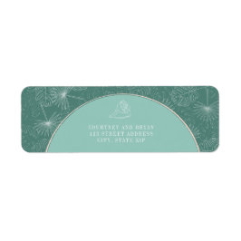 Etiqueta Casamento de praia Palm Tropical Aqua Seashell