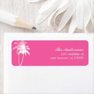 Etiqueta Casamento de praia tropical das palmeiras