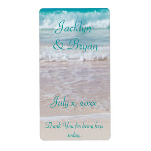 Etiqueta Casamento de praia, vinho, água, costume