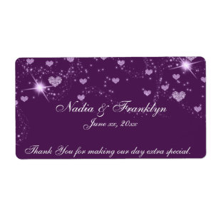 Etiqueta Casamento de púrpura e branco, Obrigado Rótulo de 