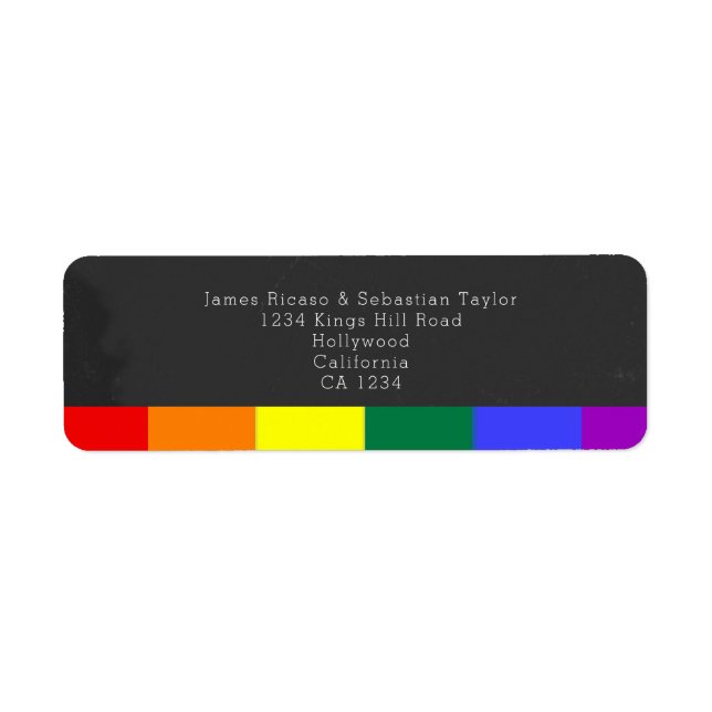 Etiqueta Casamento de quadro negro Rainbow Pride (Frente)