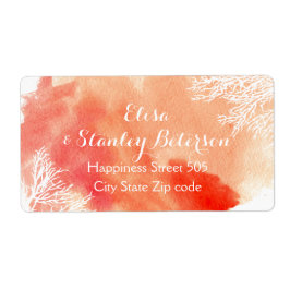 Etiqueta Casamento de recife de coral abstrato