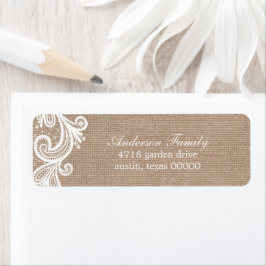 Etiqueta Casamento de rendas e burlap