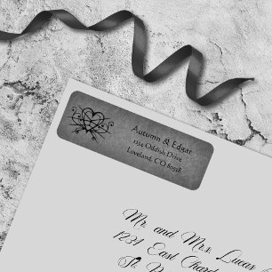 Etiqueta Casamento de rendas vitorianas gótico