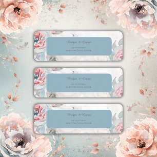 Etiqueta casamento de rosa de flor silvestre de cor branca