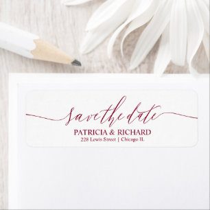 Etiqueta Casamento De Script Chic Salvar O Endereço De Reto