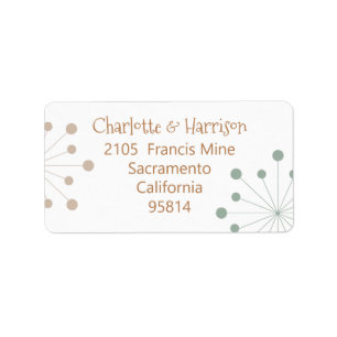 Etiqueta Casamento de Starburst Atômico do Meio século Mode