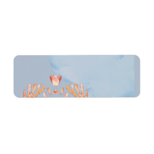 Etiqueta Casamento de Tartarugas do Mar com Noiva e Groom