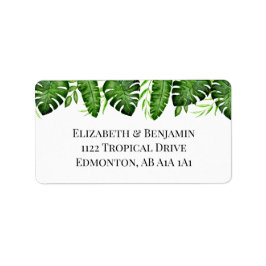 Etiqueta Casamento de Verde Tropical Botânico Personalizado