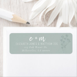 Etiqueta Casamento de Verduras Florais