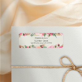 Etiqueta Casamento Dourado de Rosas vermelhas Rosa Е