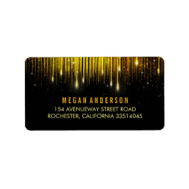 Etiqueta Casamento Dourado e negro das luzes das cordas