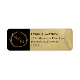 Etiqueta Casamento Dourado e negro elegante