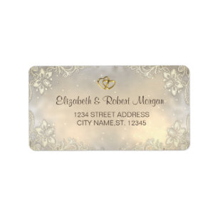 Etiqueta Casamento Dourado Elegante