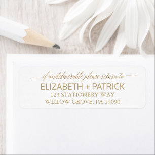 Etiqueta Casamento Dourado elegante da caligrafia