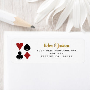Etiqueta Casamento Dourado Vermelho Negro Las Vegas